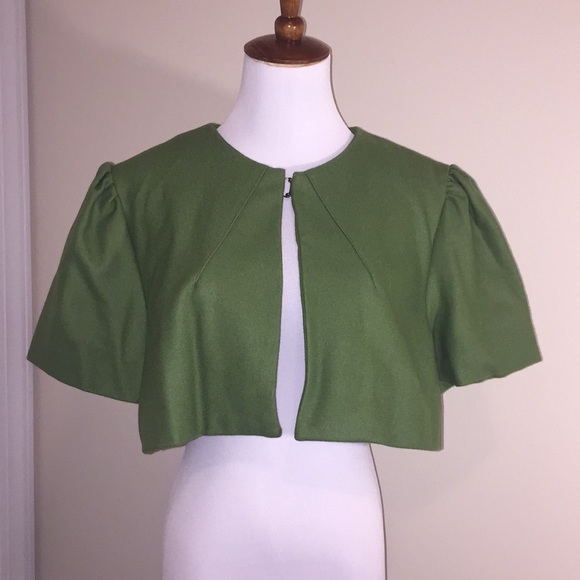 last kiss Jackets & Blazers - Vintage Inspired Green Bolero/Cape style jacket